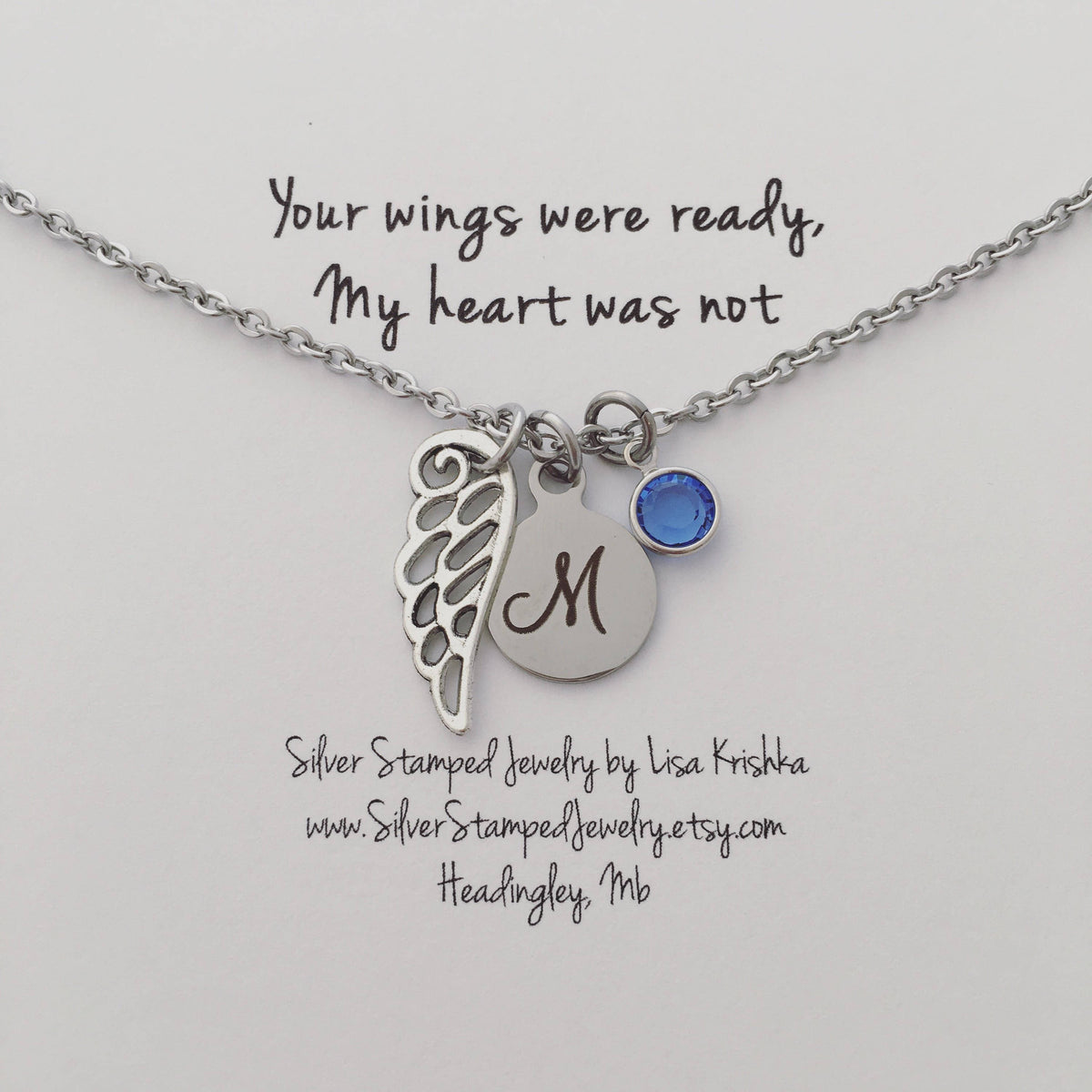 Angel Necklace, Silver Angel Necklace, Angel Wing Necklace, Silver